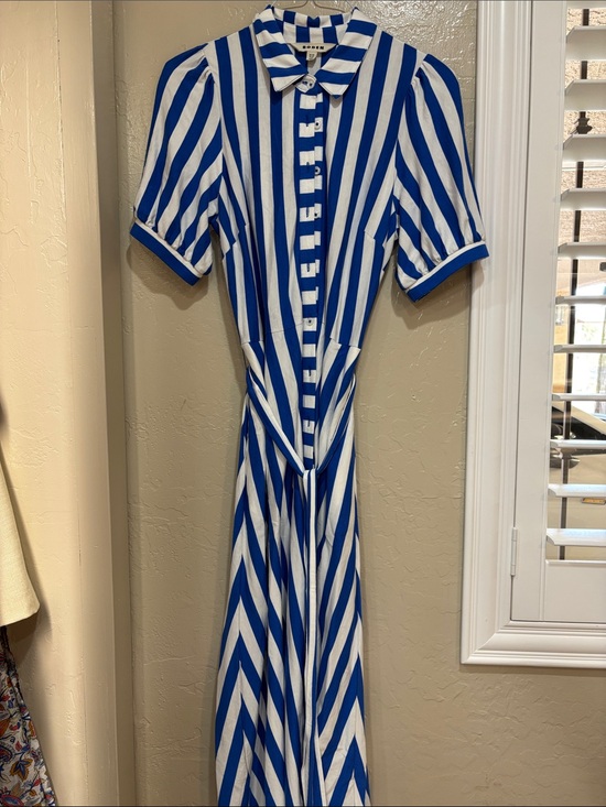 Boden Dresses & Skirts - Boden Blue and White Striped Jersey Maxi Shirt Dress